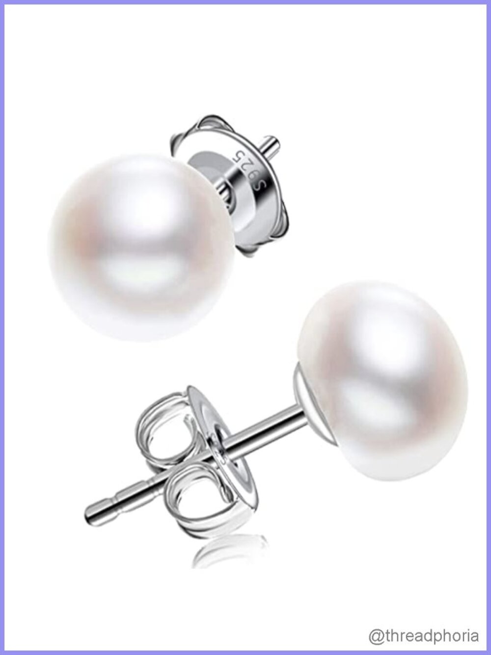 Sterling Silver White Button Freshwater Pearl Stud Earrings